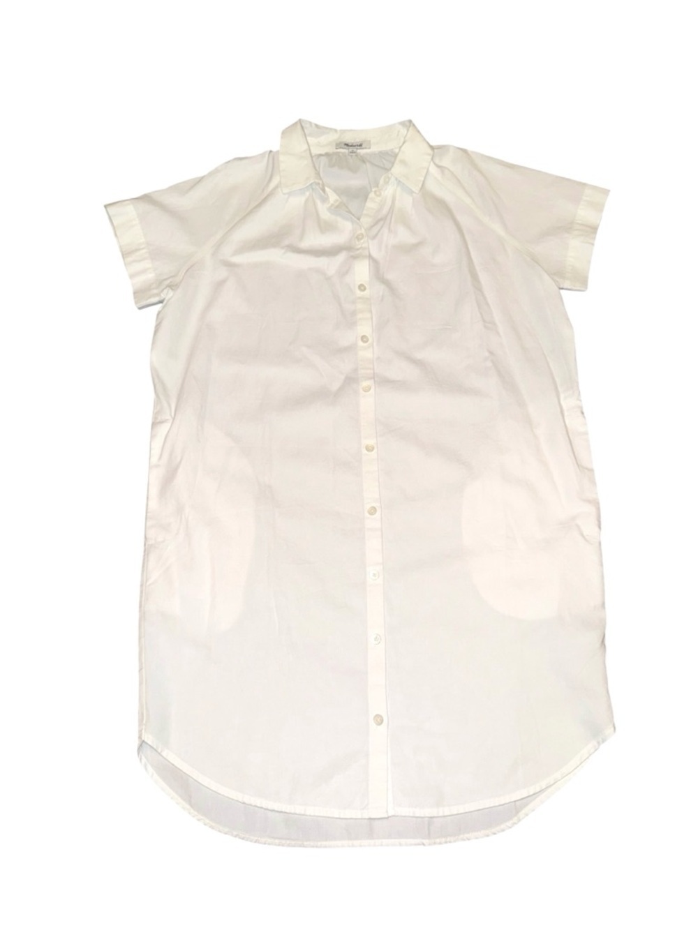 Madewell Women’s Lightweight Button Down Shirt Dress with Pockets White Size XS